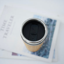 Load image into Gallery viewer, Personalized Bamboo Travel Coffee Mug Tumbler (Can add name or emoji, no picture)