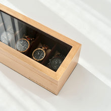 Load image into Gallery viewer, Personalized 5 Slots Beechwood Watch Box