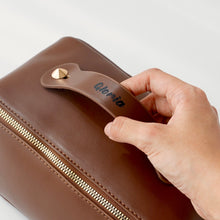 Load image into Gallery viewer, Relaxing Self Care Set (Leather Toiletry Bag, Towel, Mirror, Bath Bomb, Manicure Set, Massage Comb, Eye Mask/Soap Bar)