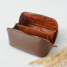 Load image into Gallery viewer, Relaxing Self Care Set (Leather Toiletry Bag, Towel, Mirror, Bath Bomb, Manicure Set, Massage Comb, Eye Mask/Soap Bar)