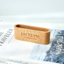 Load image into Gallery viewer, Personalized Wooden Name Card Holder For Desk Display