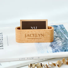 Load image into Gallery viewer, Personalized Wooden Name Card Holder For Desk Display