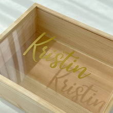 Load image into Gallery viewer, Personalized Name Wooden Box with Acrylic cover