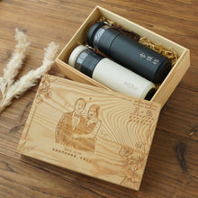 Load image into Gallery viewer, Personalized Couple Tea Influser Flask set with wooden box