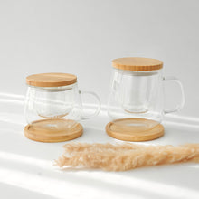 Load image into Gallery viewer, Glass Tea Cup with Coaster (Clearance)