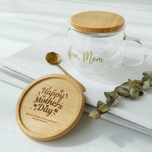 For Her #5- Glass tea cup with coaster, Flower tea, Dried Flower, Cookie)