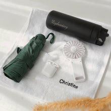 Load image into Gallery viewer, Sporty/Travel Bag Gift Set #1 (Bag, Tumbler, Towel, Umbrella, Airpod, Fan)