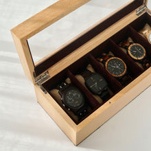 Load image into Gallery viewer, Personalized 5 Slots Beechwood Watch Box