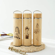 Load image into Gallery viewer, Personalized Bamboo Thermal Flask