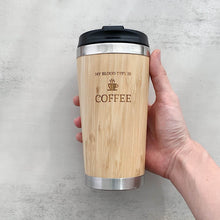 Load image into Gallery viewer, Personalized Bamboo Travel Coffee Mug Tumbler (Can add name or emoji, no picture)