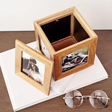 Load image into Gallery viewer, Personalized Wooden Photo Cube Box - Free Photo Printing

