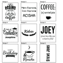 Load image into Gallery viewer, Personalized Bamboo Travel Coffee Mug Tumbler (Can add name or emoji, no picture)