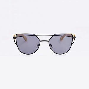Personalized Bamboo Sunglasses- Cat-eye Black C011