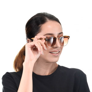 Personalized Bamboo Sunglasses- Clubmaster Brown C016