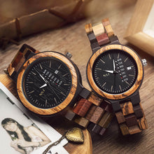 Load image into Gallery viewer, Personalized Wooden Couple Watch, Special Gift for husband, Gift for wife, Gift for Couple, Special Couple Watch, Anniversary Gift, Gift for him, Gift for her, Birthday Present for girlfriend

