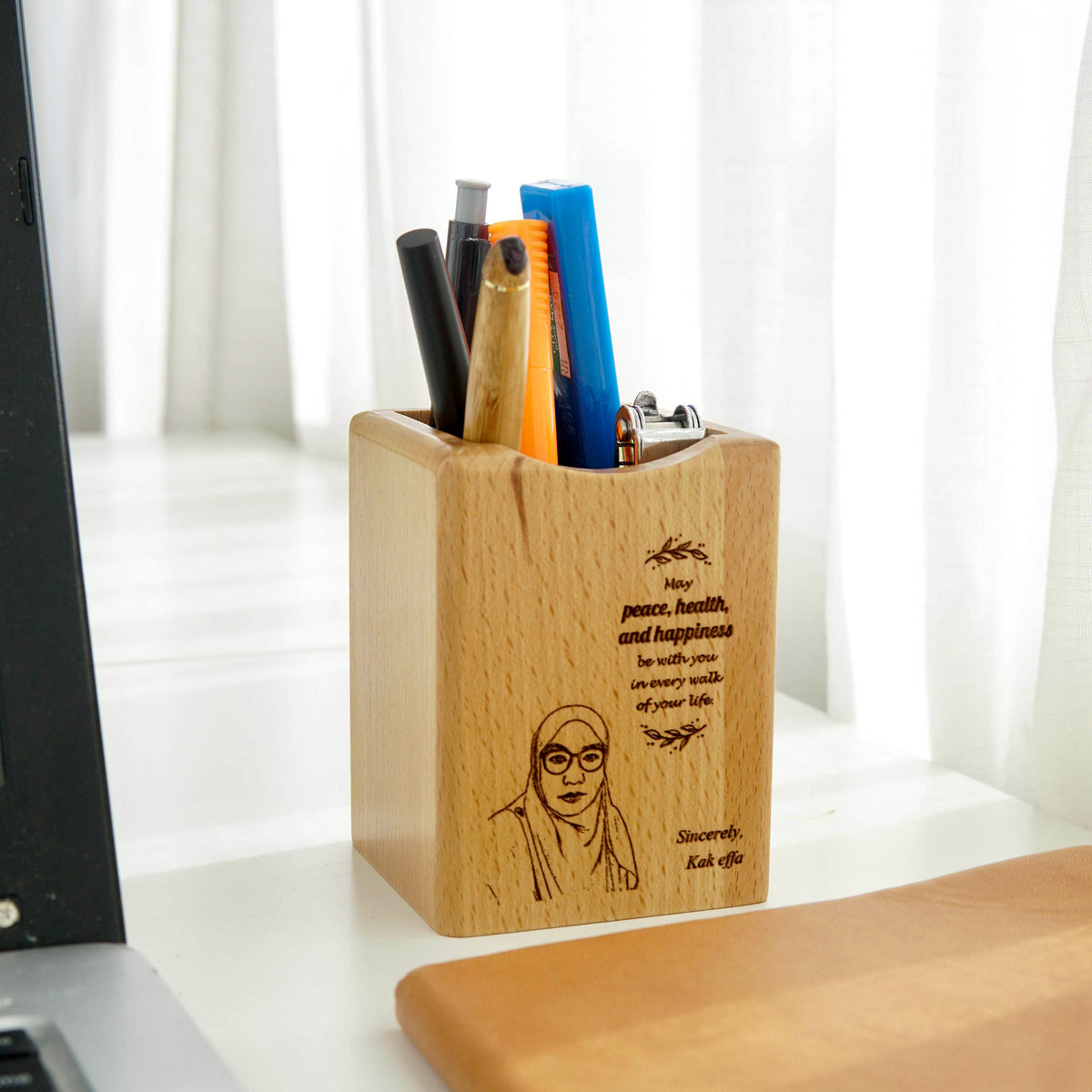 Custom Engraved Pen/Pencil Holder – Customized With Your Personalized Text