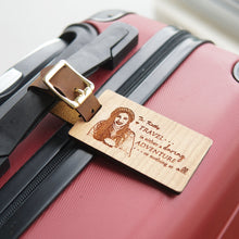 Load image into Gallery viewer, Personalized Real Leather Strap Wooden Luggage Tag
