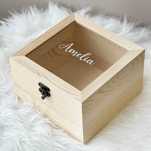 Load image into Gallery viewer, Personalized Name Wooden Box with Glass Cover