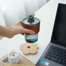 Load image into Gallery viewer, Personalized Portable Glass Cup with lid and straw
