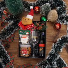 Load image into Gallery viewer, Christmas Gift Set #05 - GlassWine, RedWine, CandyBag, Cookies, Socks/ Cookies/ Scented Candle/ Speaker
