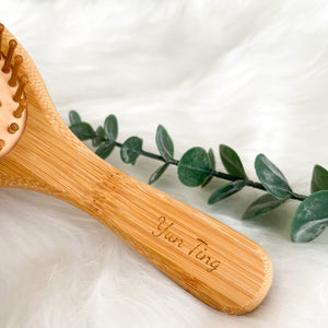 For Her #12- Personalized Bamboo Thermal Flask and Bamboo Massage Hairbrush