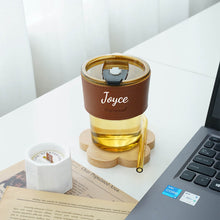 Load image into Gallery viewer, Personalized Portable Glass Cup with lid and straw
