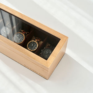 Personalized 5 Slots Beechwood Watch Box