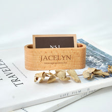 Load image into Gallery viewer, Personalized Wooden Name Card Holder For Desk Display
