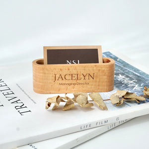 Personalized Wooden Name Card Holder For Desk Display