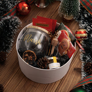 Christmas Gift Set #03 - Glass tea cup, Honey Jam, Twinings Tea, Cookies