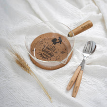 Load image into Gallery viewer, Classic Gift Set #9- Glass Cooking Pot, Cork Trivet &amp; Spoon &amp; Fork
