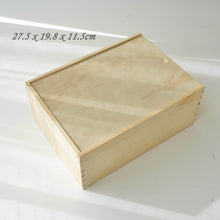 Load image into Gallery viewer, Wooden Box with Sliding Lid - 27.5 x 19.8 x11.5 cm (Personalizable)
