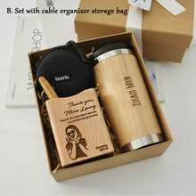 Load image into Gallery viewer, Office Gift Set #01- Coffee Mug Tumbler, Pen Holder, Bamboo Gel Pen, Phone Holder
