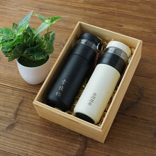 Load image into Gallery viewer, Personalized Couple Tea Influser Flask set with wooden box
