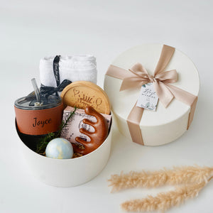 For Her #4 (Cup with coaster, towel, soap bar, massage comb, bath bomb)