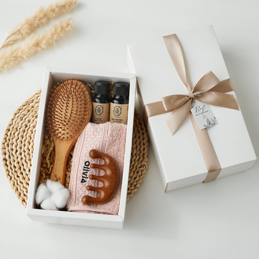 For Her #3 (Hairbrush, Massage Comb, Towel, Body Wash, Shampoo)
