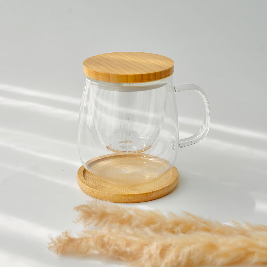 Glass Tea Cup with Coaster (Clearance)
