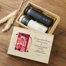 Load image into Gallery viewer, Personalized Couple Tea Influser Flask set with wooden box
