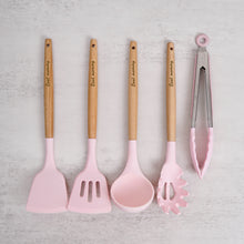 Load image into Gallery viewer, Personalised Silicone Cooking Utensils 5 in 1 (Pink)
