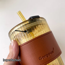 Load image into Gallery viewer, Portable Glass Cup with Lid and Straw (Clearance)
