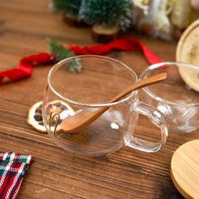 Load image into Gallery viewer, 2024: Christmas afternoon tea set: Glass tea cup+coaster+tea+spoon+honey+Christmas cookies
