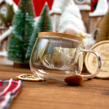 Load image into Gallery viewer, 2024: Christmas afternoon tea set: Glass tea cup+coaster+tea+spoon+honey+Christmas cookies
