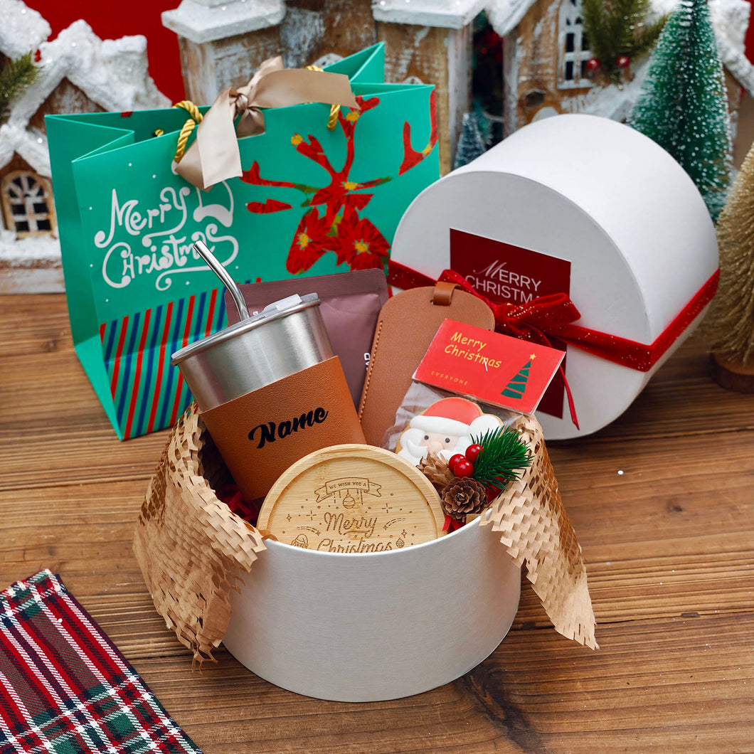 2024: Christmas Stainless Steel Cup Set (Cup+Coaster+Luggage tag+Coffee+Cookie)