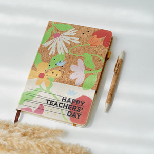 Cork Hard Cover Notebook with Pen
