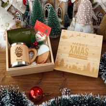 Load image into Gallery viewer, 2024: Christmas Coffee Lover Wooden Box Set (Mug, Coaster, Coffee, Cookies)
