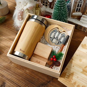 2024: Christmas Office Wooden Box Set (Tumbler, Phone Holder, Pen, 5IN1 Cable)