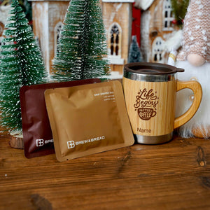 2024: Christmas Coffee Lover Wooden Box Set (Mug, Coaster, Coffee, Cookies)