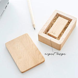 Personalized Wooden USB Flash Drive with Wooden Box