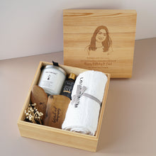 Load image into Gallery viewer, For Her #01 -Hand Towel, Massage kit, Scented candle, Wooden Box
