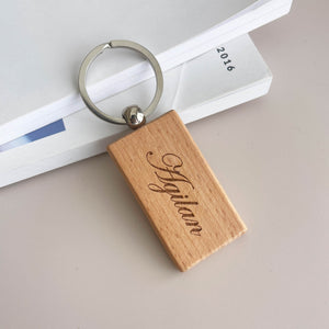 Personalized  Wooden Name Keychain